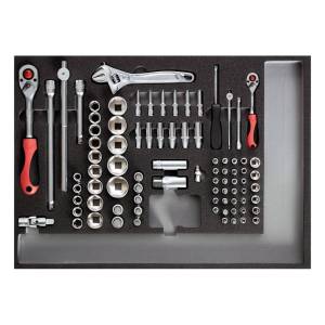 Gedore Red 1/4" & 1/2" Drive Socket set in foam module 84pcs
