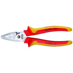 Gedore 1550942 (Series VDE 8250-160 H) VDE Heavy duty combination pliers with VDE insulating sleeves 160 mm