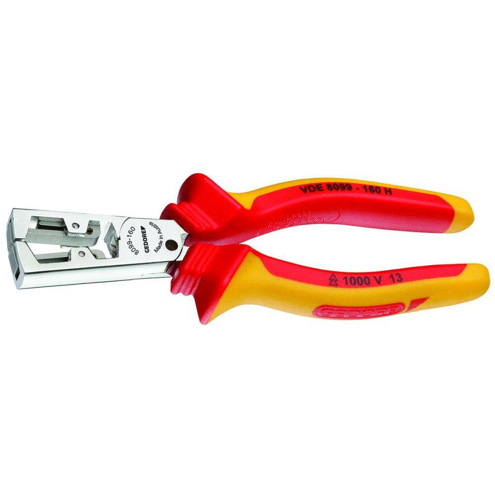 Gedore 1552082 (Series VDE 8099-160 H) VDE Stripping pliers STRIP-FIX with VDE insulating sleeves 160 mm
