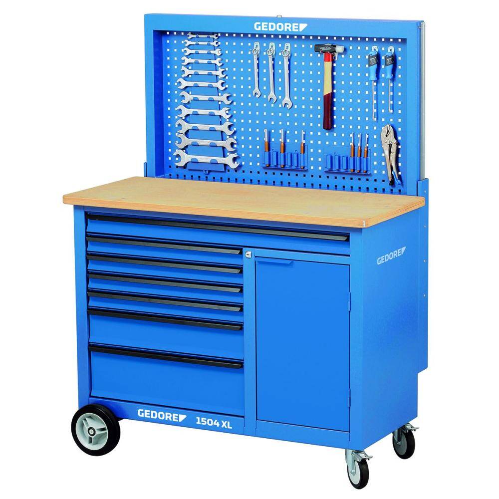 Gedore 1988468 (Series 1504 XL) Mobile workbench, 1.25 m wide