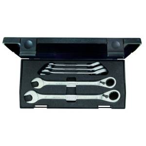 Gedore 2327651 (Series 7 UR-005) Combination ratchet spanner set, reversible 5 pcs 8-19 mm