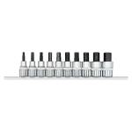 Gedore Red 1/2" Drive Screwdriver bit sockets + rail 10pcs