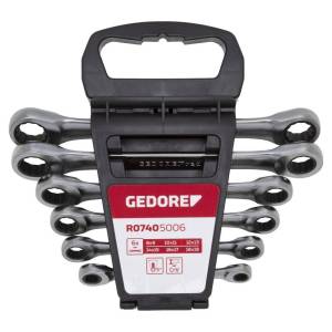 Gedore Red Double ring ended ratchet spanner set 8-19mm 6pcs