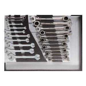 Gedore Red Ratchet Spanners & Double Open ended set in foam module 22pcs