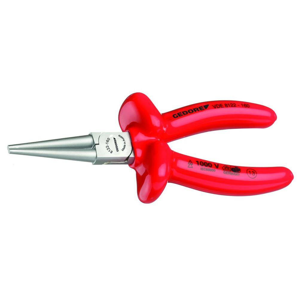 Gedore 6717110 (Series VDE 8122-160) VDE Round nose pliers with VDE dipped insulation