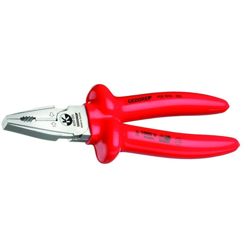 Gedore 6720250 (Series VDE 8250-200) VDE Heavy duty combination pliers with VDE dipped insulation 200 mm