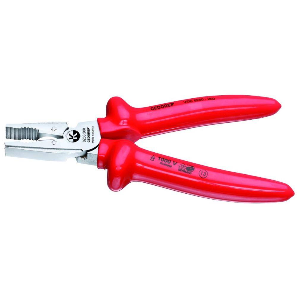 Gedore 6720250 (Series VDE 8250-200) VDE Heavy duty combination pliers with VDE dipped insulation 200 mm
